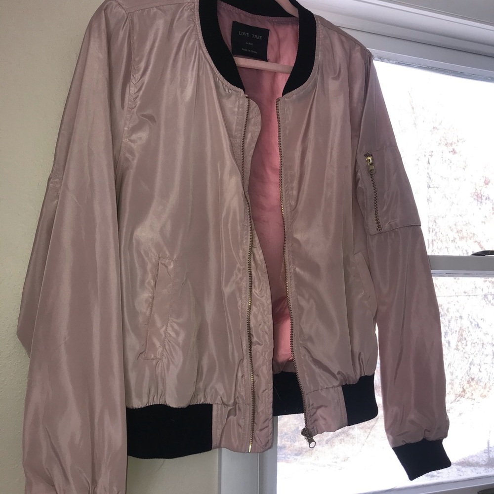 Blush Pink Lightweight Bomber